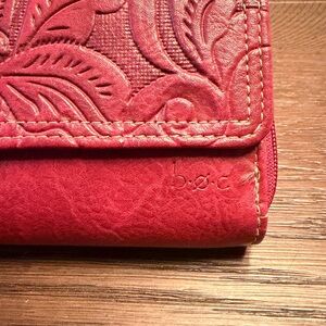 b.o.c. Embossed Red Wallet